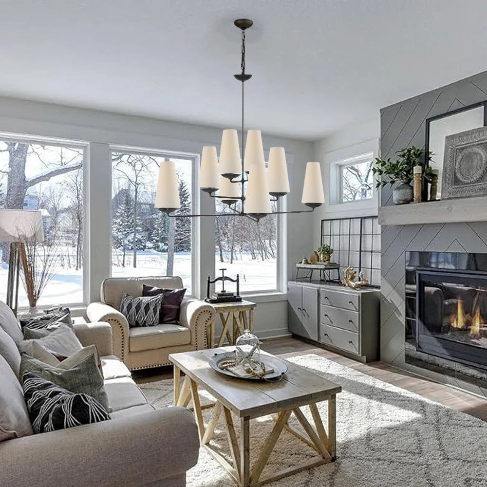 Contemporary Fontaine Vertical Chandelier - Modern Multi-Head Pendant Fixture