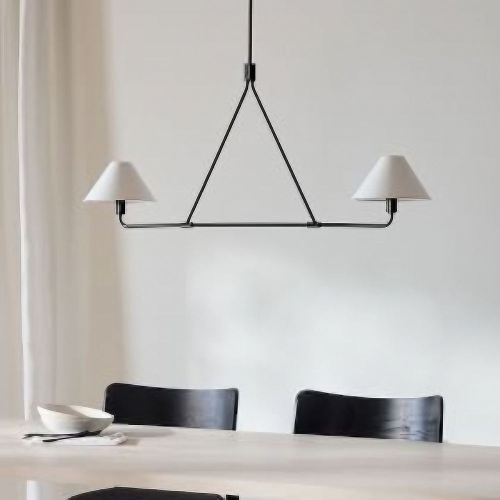 Diora Linen Adjustable Chandelier - Metal Modern Fixture for Living Room