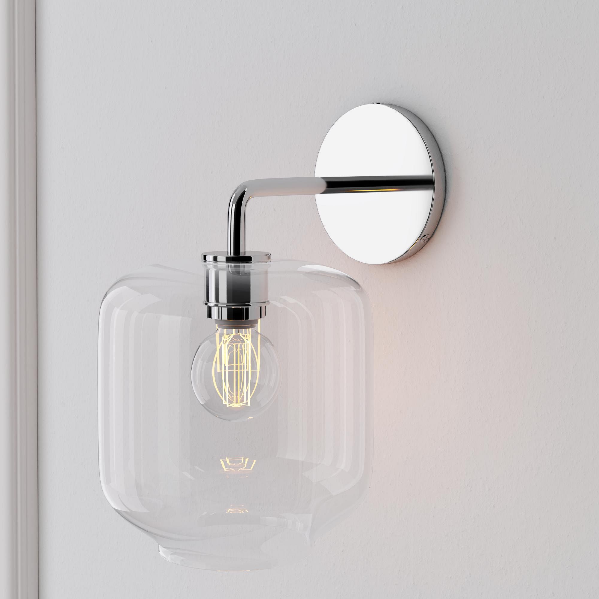 Lumivelle Pebble Sconce - Stylish Wall Light - Glass & Metal, Energy Efficient