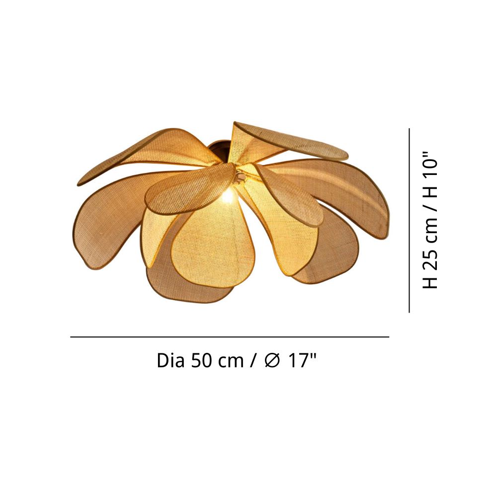 Rattan Petal Pendant Light - Natural Woven Ceiling Light for Bedroom