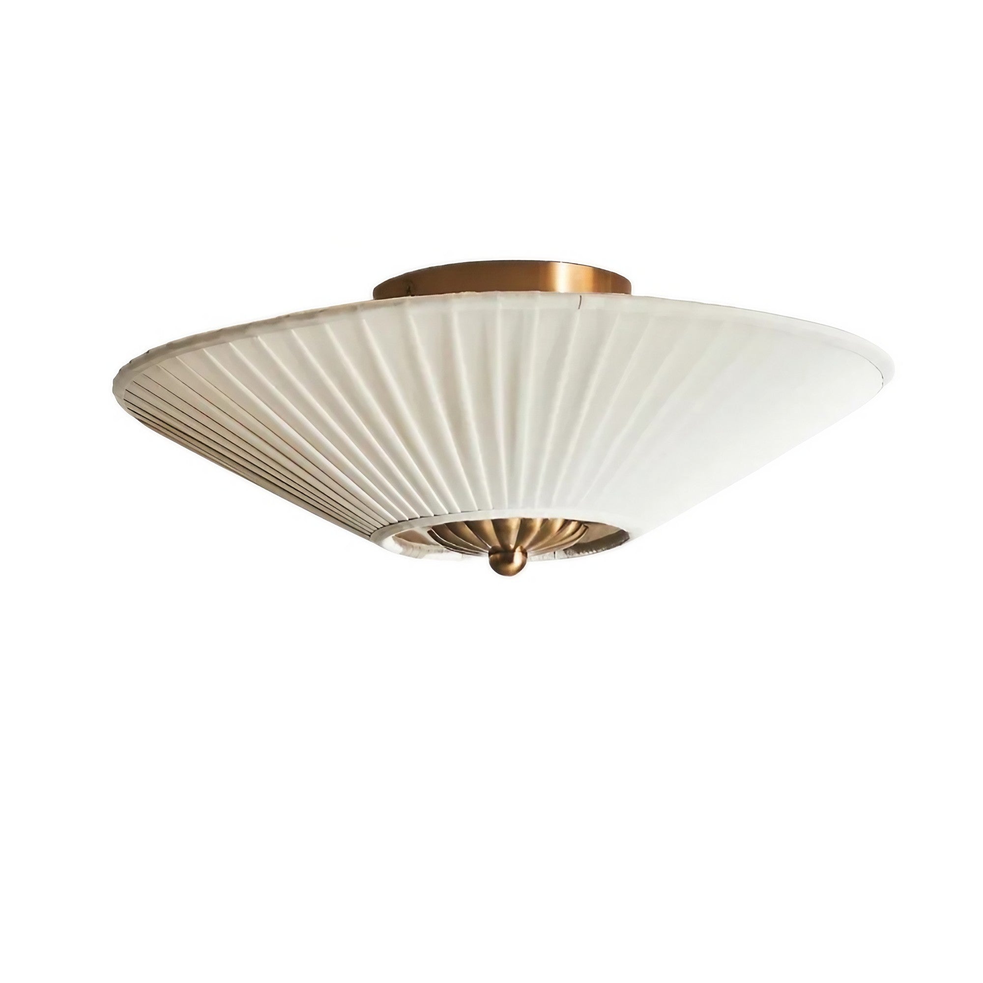 Elumina Modern Fabric Ceiling Lamp - Brass Flush Mount for Dining Room