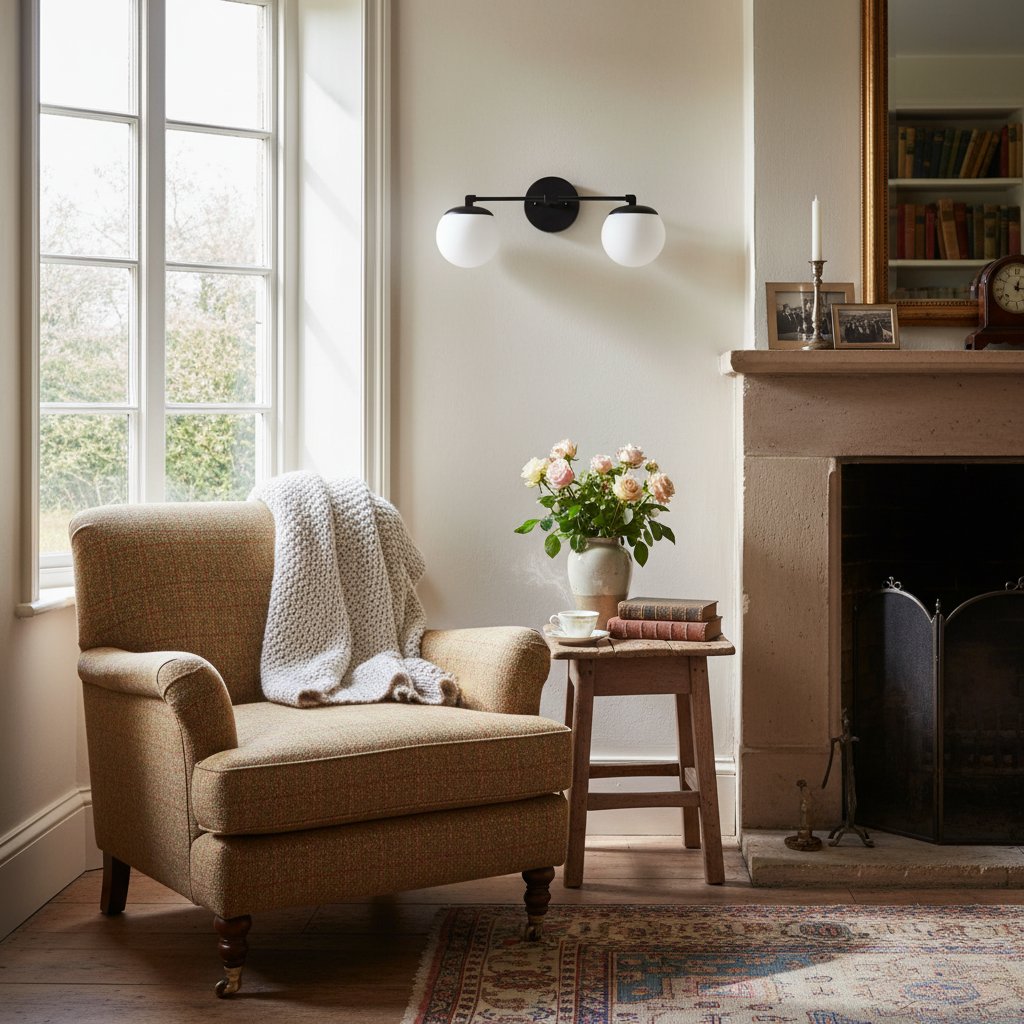 Glorica Glass Vanity Light - Art Deco Brass Wall Globe Fixture Modern