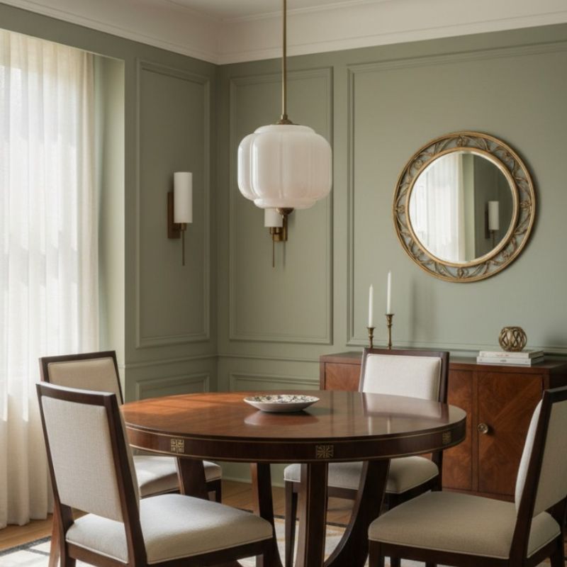 Suspension vintage Eloise – Lampe en verre laiteux côtelé pour salle à manger