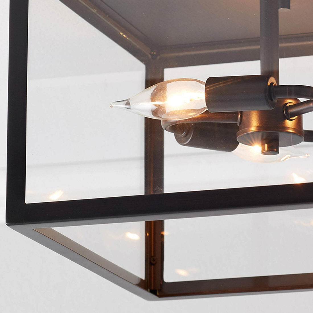 Plafonnier encastré Ferrix minimaliste en fer - Plafonnier d'extérieur moderne en verre