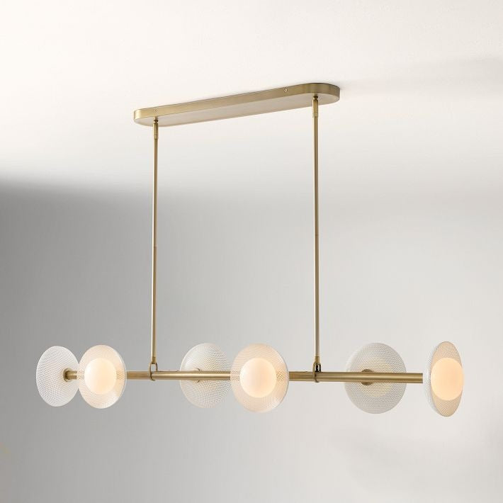 Elorina 6-Light Linear Chandelier - Modern Metal Light Fixture - Dining Room Lighting