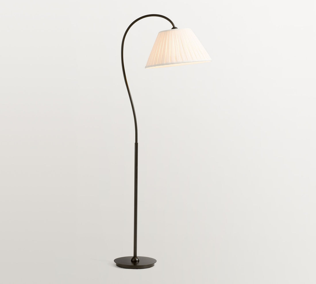 Luvora Pleated Linen Floor Lamp - Adjustable Retro Lamp for Farmhouse