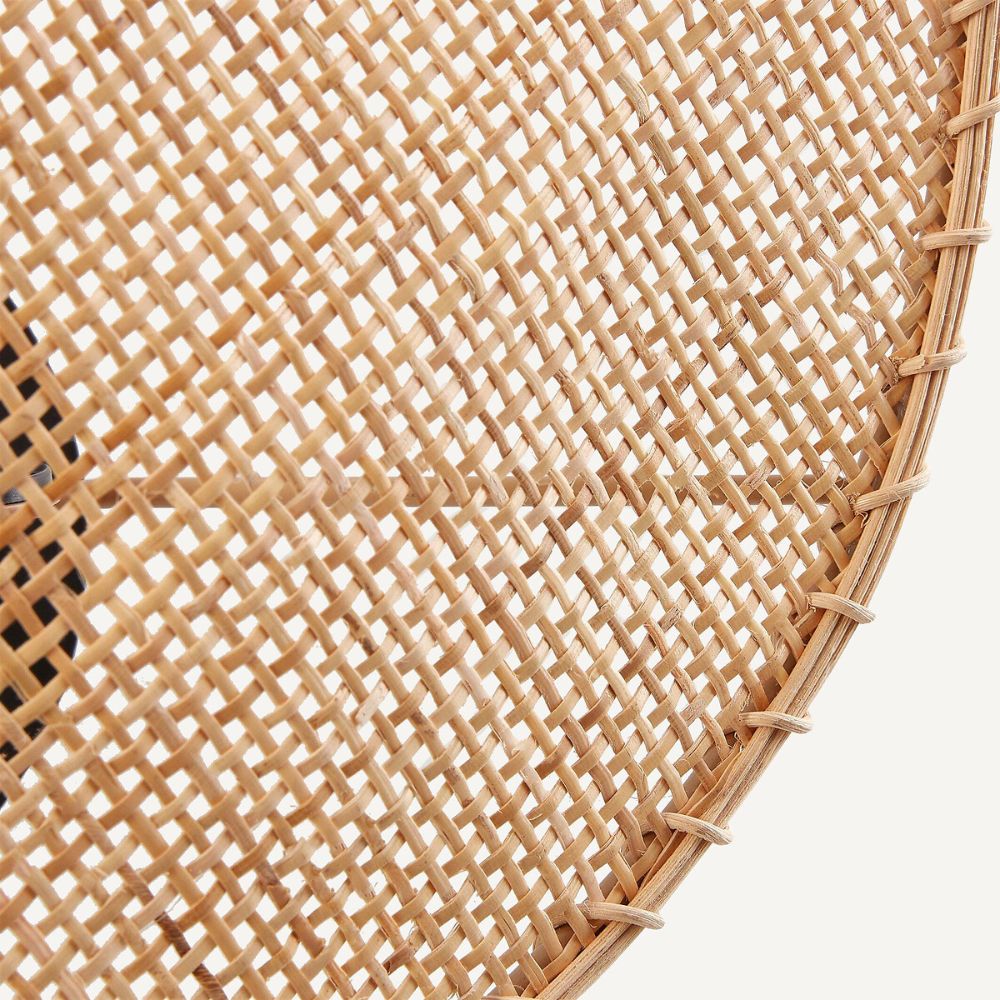 Rattan Wall Sconce - Boho Wicker Leaf Design Lighting