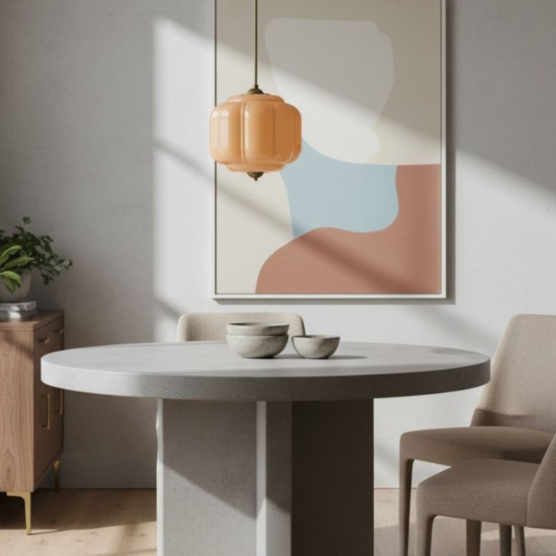 Suspension vintage Eloise – Lampe en verre laiteux côtelé pour salle à manger