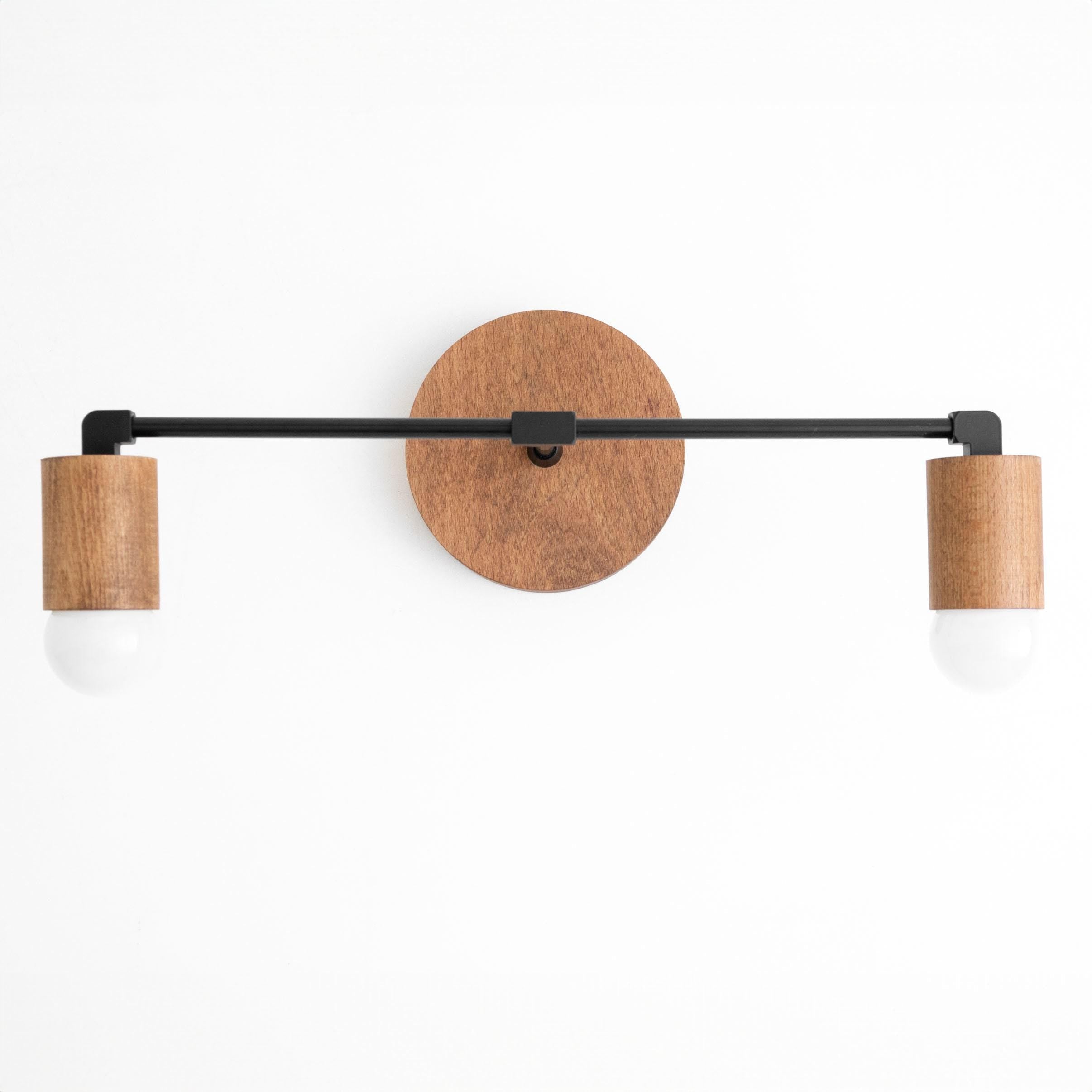 Mobilux Line Wood and Vanity Light - Bohemian Bathroom Lighting Fixture