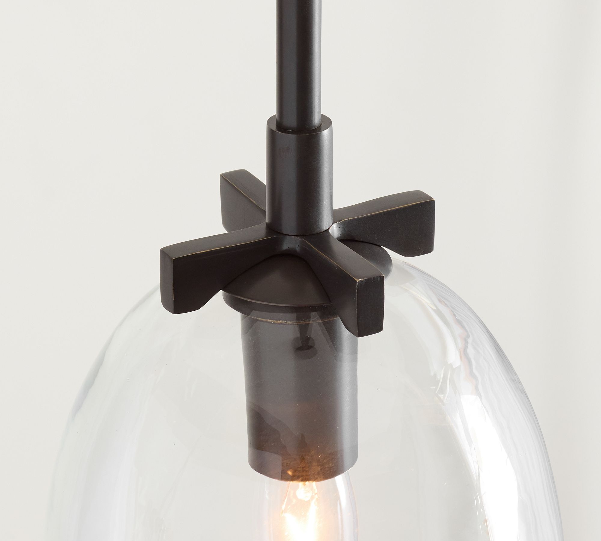 Auria Metal Brass Pendant Lighting - Vintage Finish with Glass Shade
