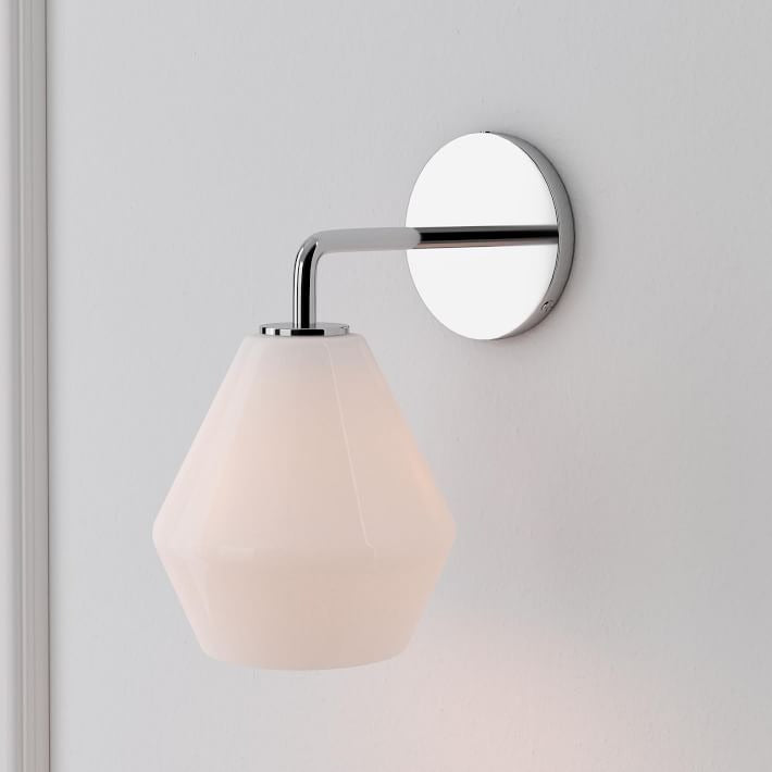 Merin Sculptural Milk Glass Geometric Wall Lamp