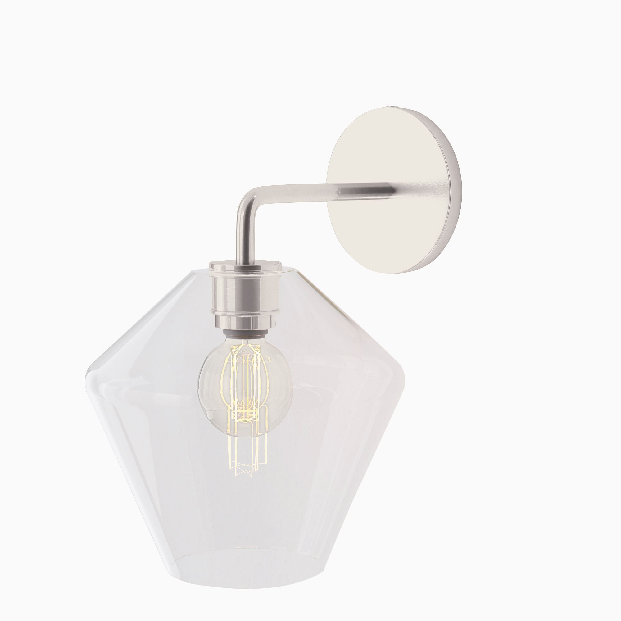 Applique murale géométrique sculpturale en verre laiteux Merin