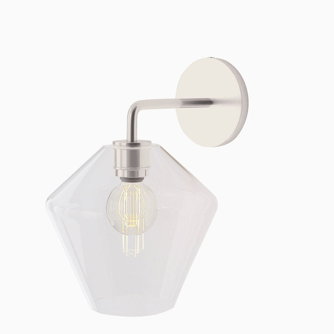 Applique murale géométrique sculpturale en verre laiteux Merin