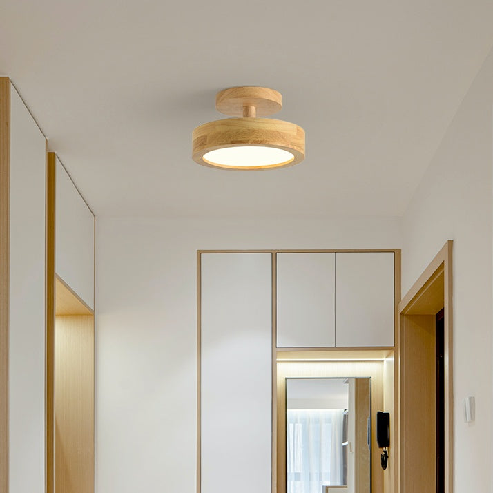 Plafonnier rond Macaron – Plafonnier en bois de style scandinave