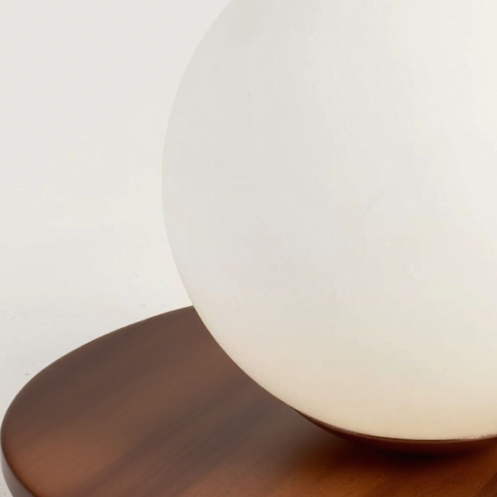 Single Globe Walnut Ceiling Light - Modern Disc Wood Lamp for Hallway
