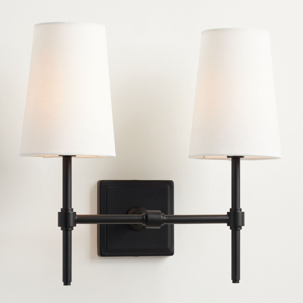 Derlina Multi-Head Wall Lamp - Retro Metal Linen Sconce for Bedroom