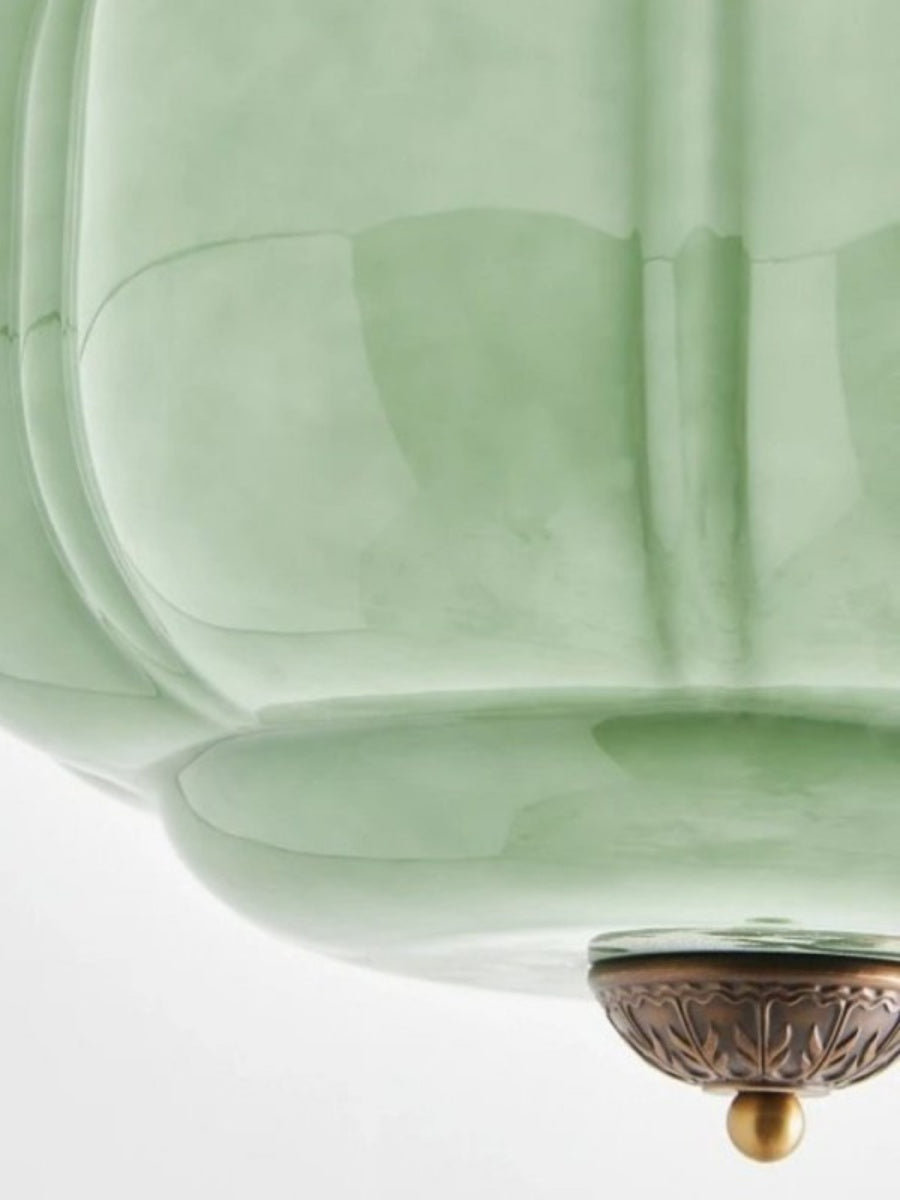 Plafonnier élégant en verre vert