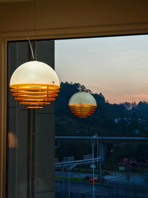 Glass & Acrylic Bauhaus Pendant - Elegant Sunset Glow Living Room Light