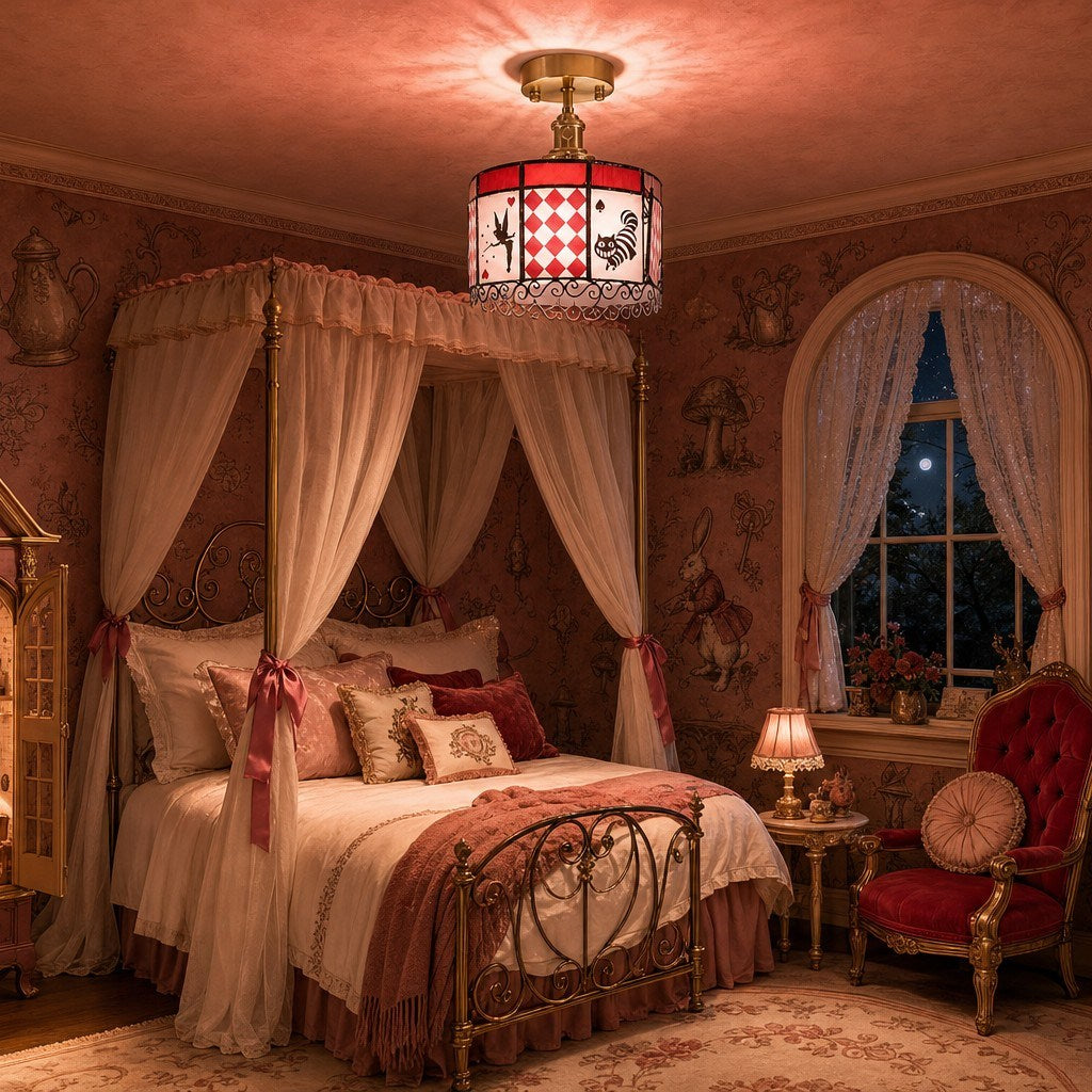 Alice Storybook Glass Flush Mount Ceiling Light