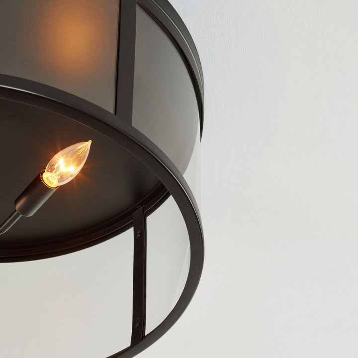 Plafonnier encastré Ferrix minimaliste en fer - Plafonnier d'extérieur moderne en verre