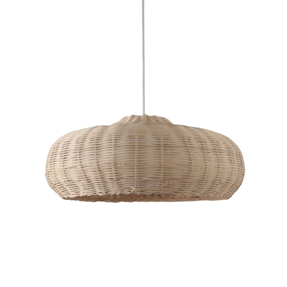 Boho Rattan Pendant Lamp - Woven Basket Design for Bedroom Lighting