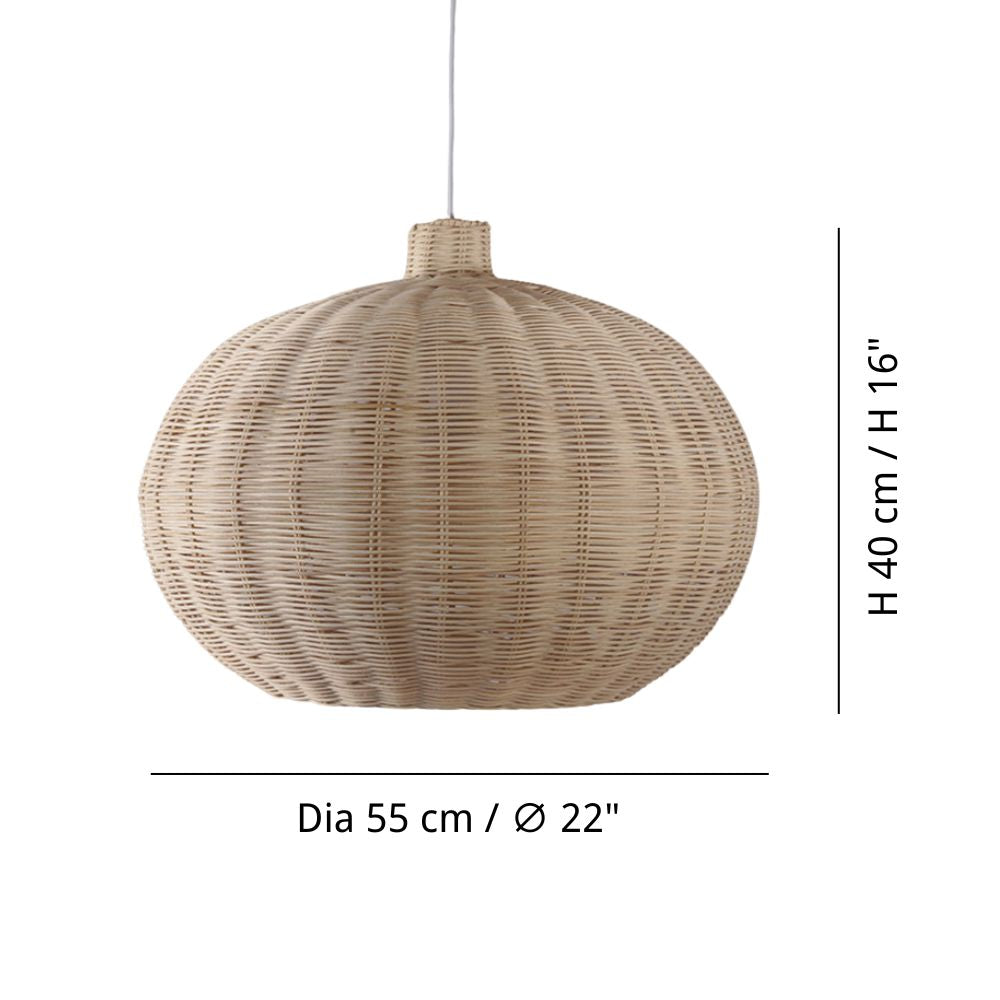 Boho Rattan Pendant Lamp - Woven Basket Design for Bedroom Lighting