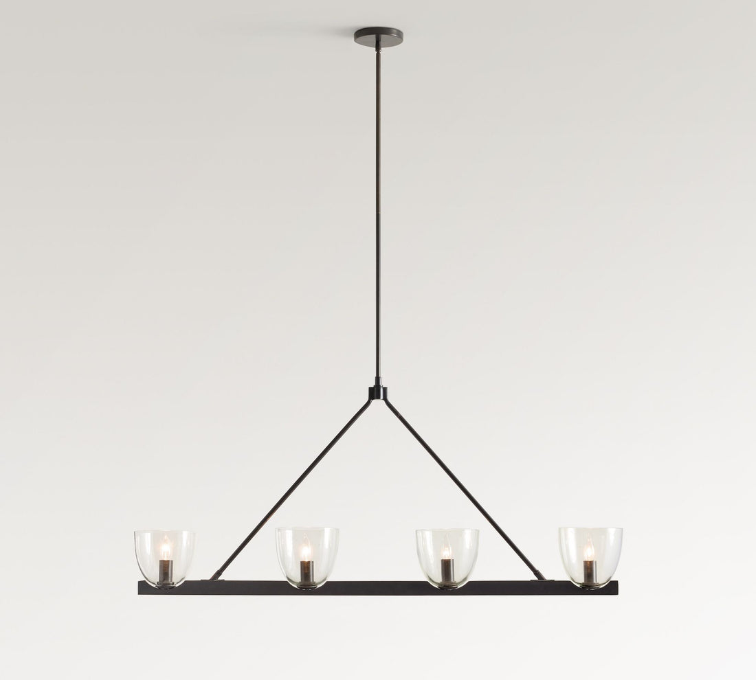 Lustre Auria en verre soufflé à la main et métal - Design contemporain en laiton