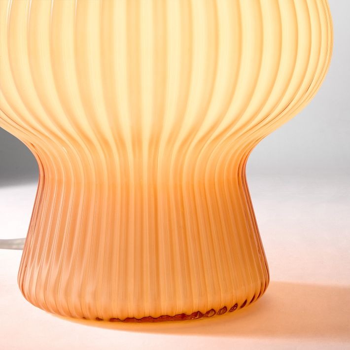 Lampe de table en verre strié Novarise – Éclairage d'appoint en verre texturé