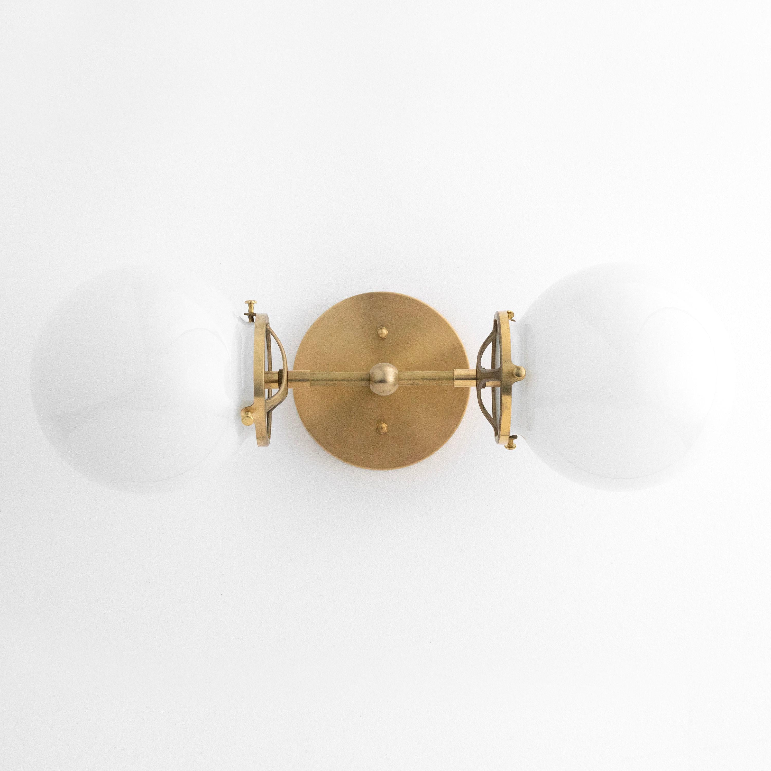 Lumio Globe Art Deco Vanity Light -  Opal Globe Bathroom Sconce