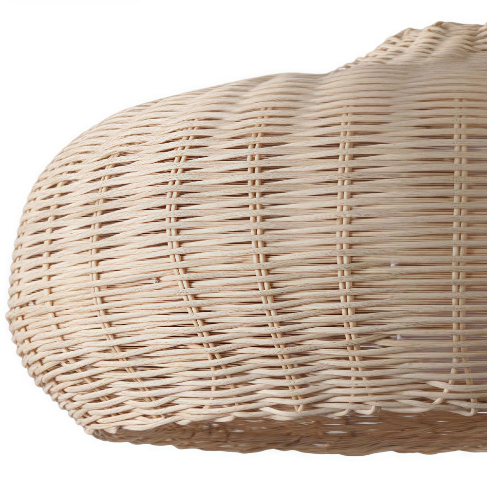 Boho Rattan Pendant Lamp - Woven Basket Design for Bedroom Lighting