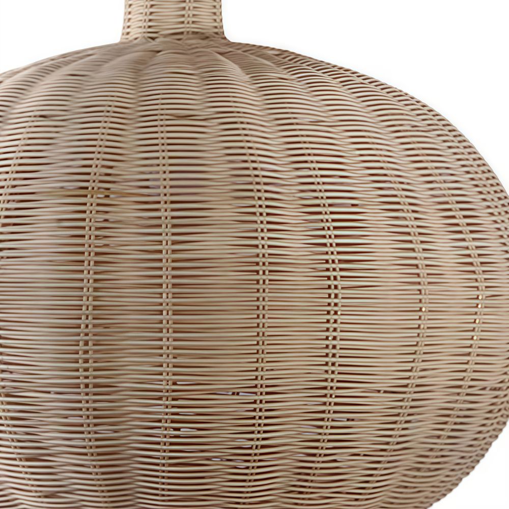 Boho Rattan Pendant Lamp - Woven Basket Design for Bedroom Lighting