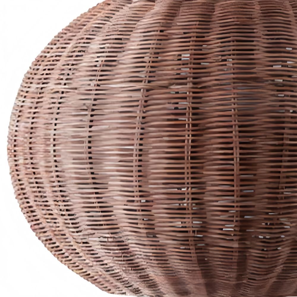 Boho Rattan Pendant Lamp - Woven Basket Design for Bedroom Lighting