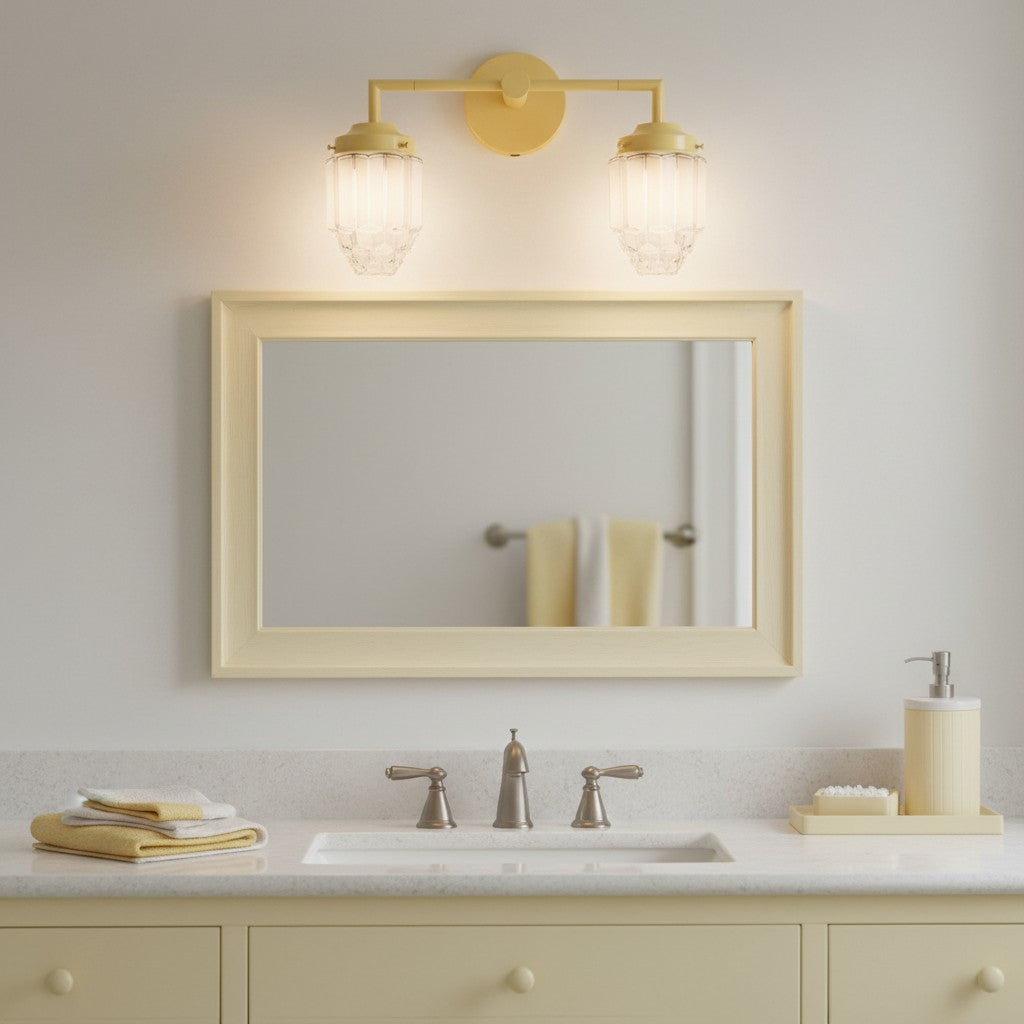 Tierlux Glass Art Deco Vanity Light - Colorful Skyscraper Globe Wall Fixture