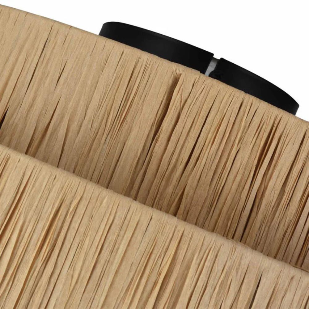 Boho Straw Ceiling Light - Round Raffia Ceiling Light for Bedroom