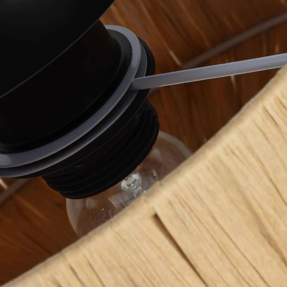 Plafonnier rond en raphia style bohème pour chambre à coucher