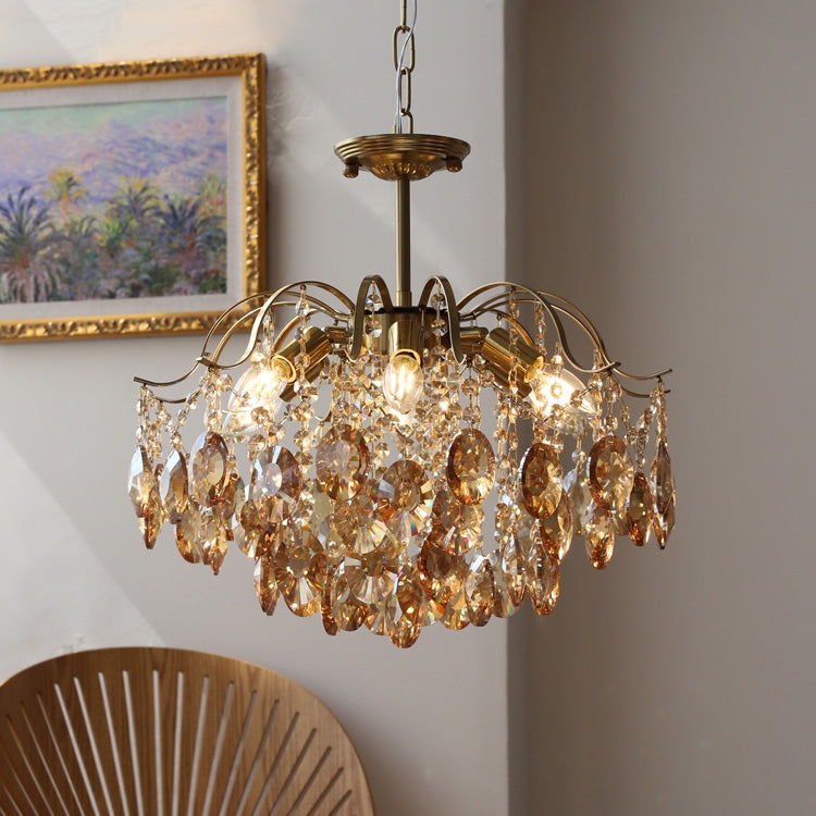 Vintage Sumptuous Teardrop Crystal Chandelier