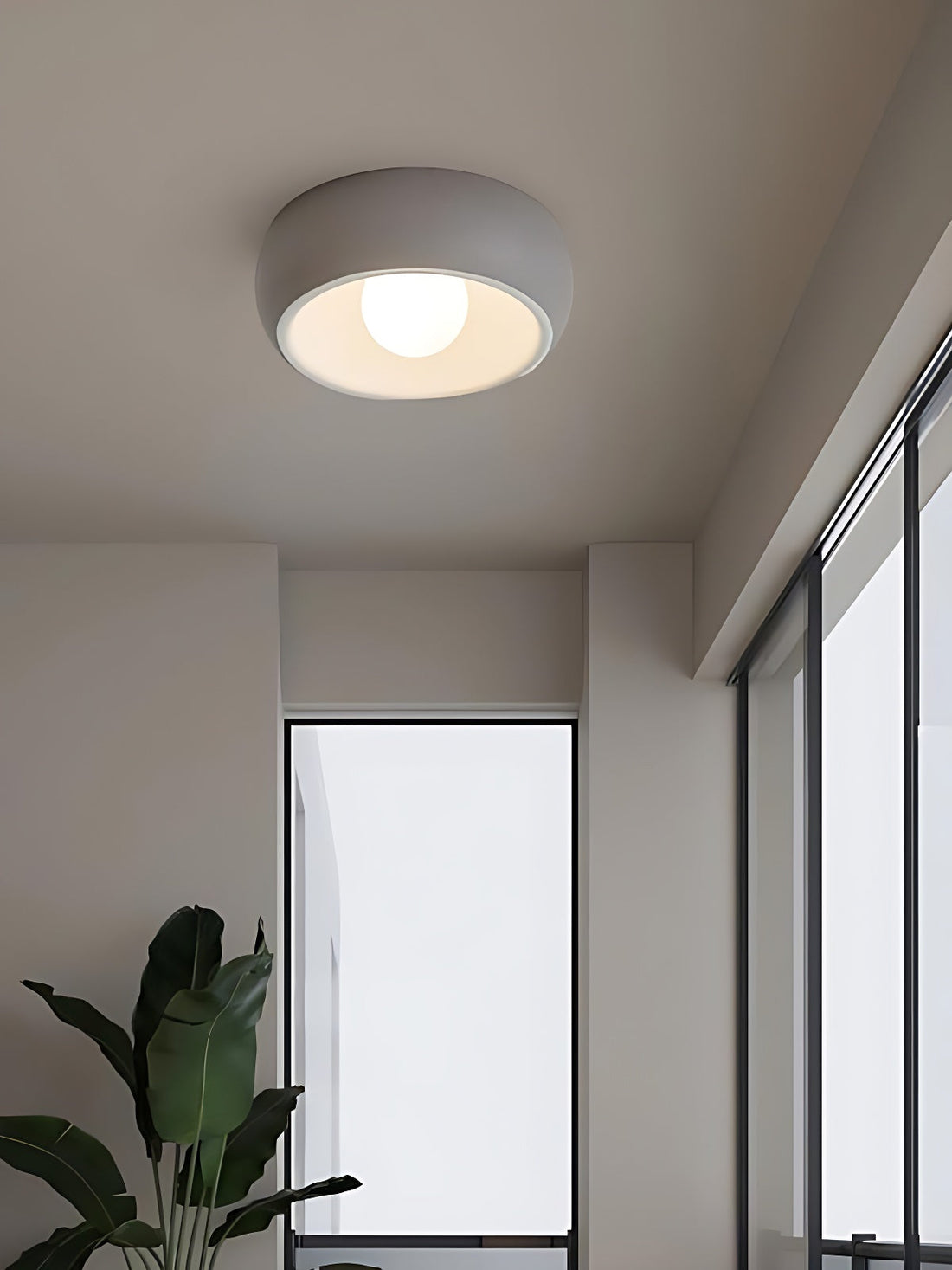 Plafonnier moderne en métal et verre, couleur noyer, pour l'éclairage intérieur