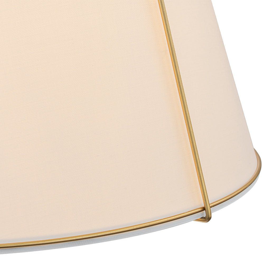 French Fabric Pendant Light - Farmhouse Lantern Lamp with Drum Shade