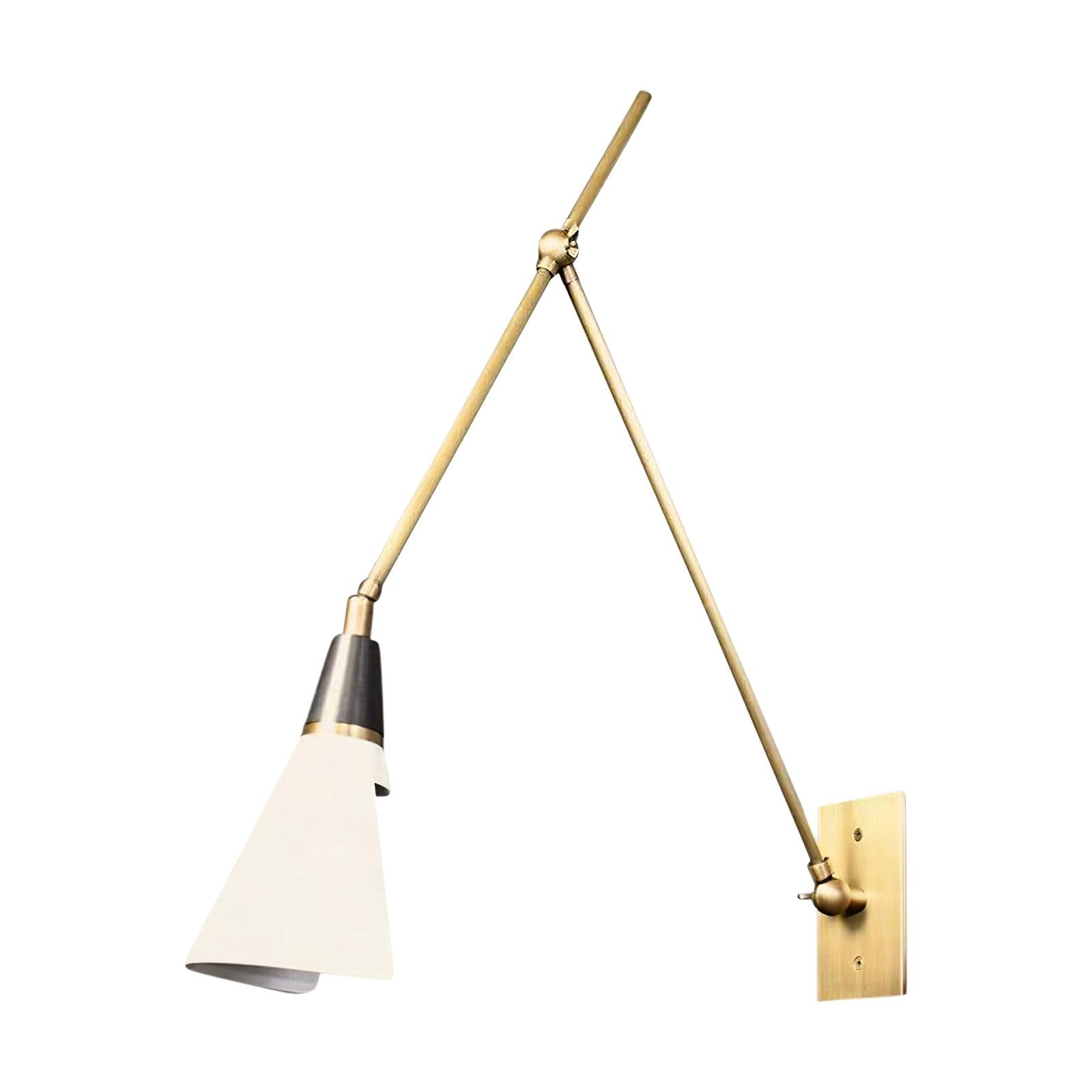 Sophisticated Magari Wall Lamp Compatible with Push Switches in White Black Brass