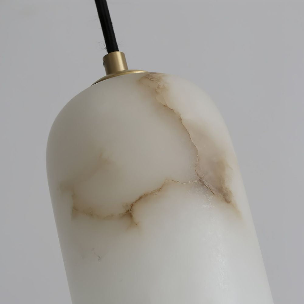 Alabaster Wall Light - Luxury Brass Cylinder Sconce for Bathroom