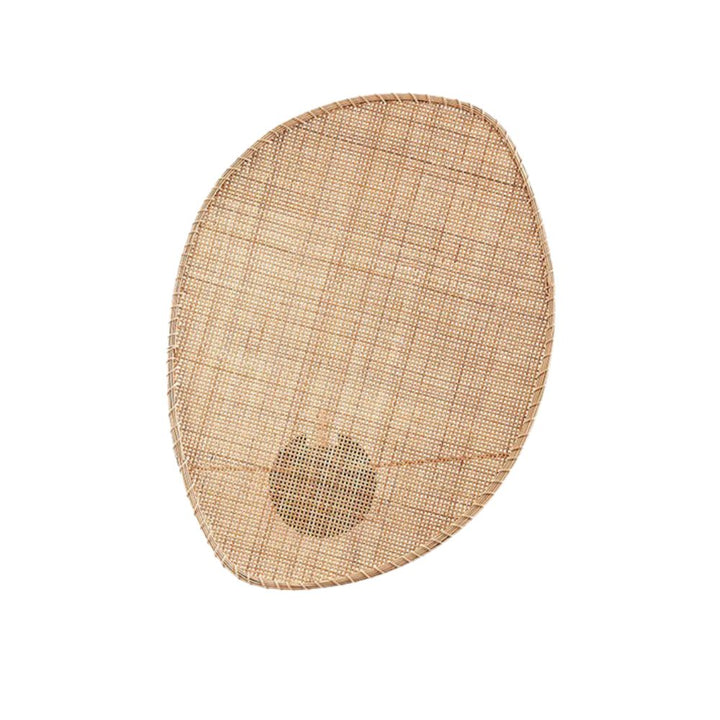 Rattan Wall Sconce - Boho Wicker Leaf Design Lighting