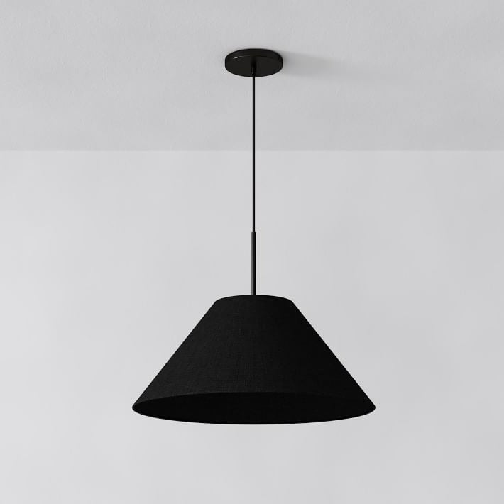 Conica Cone Fabric Pendant Light - Metal Adjustable Lamp for Bedroom