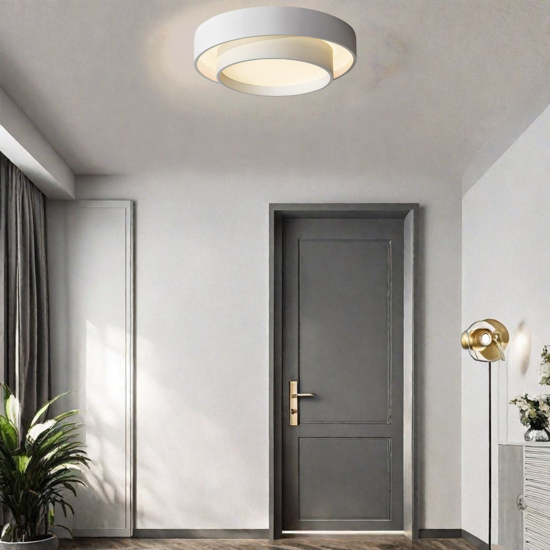 Plafonnier rond double couche – Design encastré en acrylique nordique