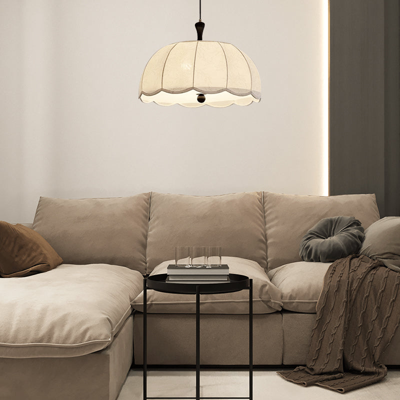 Warm Fabric Pumpkin Shape Pendant Light With Classic Seraphic Traceryed For Villa