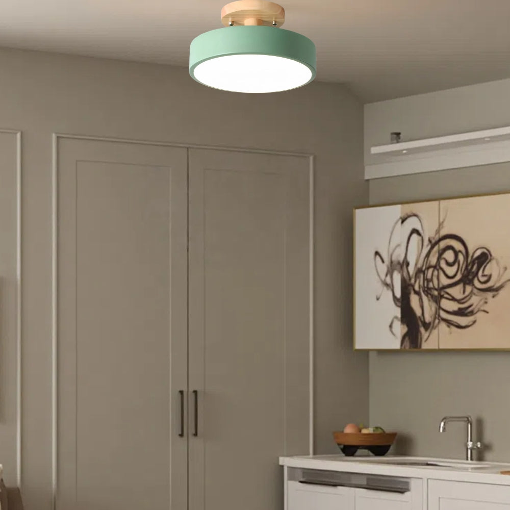 Macaroon Round Ceiling Lamp – Scandinavian Style Wooden Ceiling Light