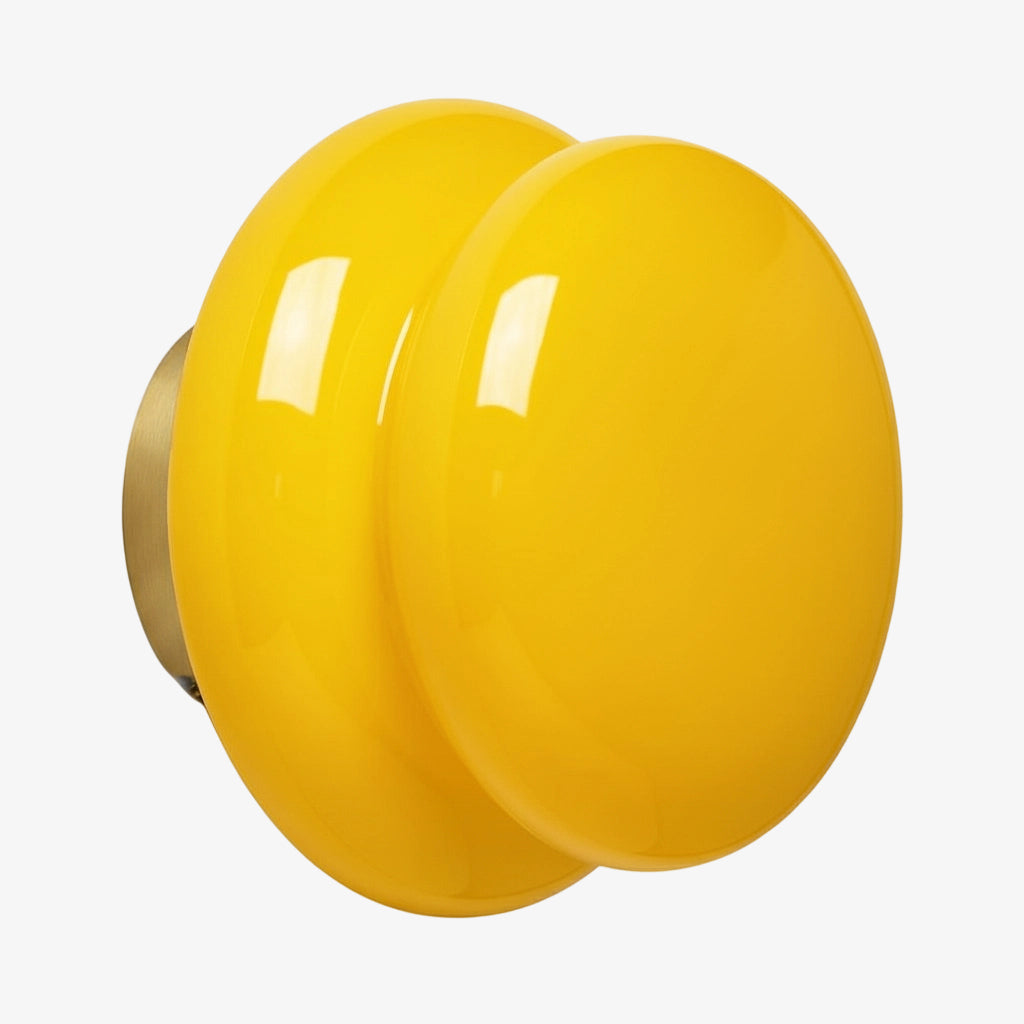 Vintage Opal Glass Wall Lamp - Classic Round Sconce for Living Room