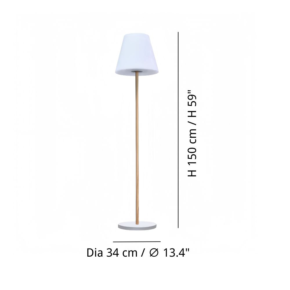 Modern Wood Floor Lamp - Solar Standing Wooden Design For Living Room