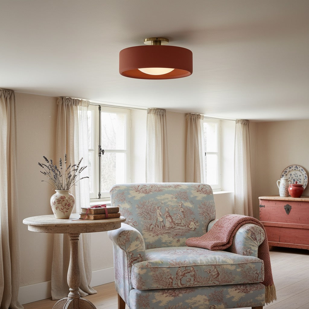 Cerova Modern Porcelain Flush Mount Ceiling Light– Elegant Ivory Shade