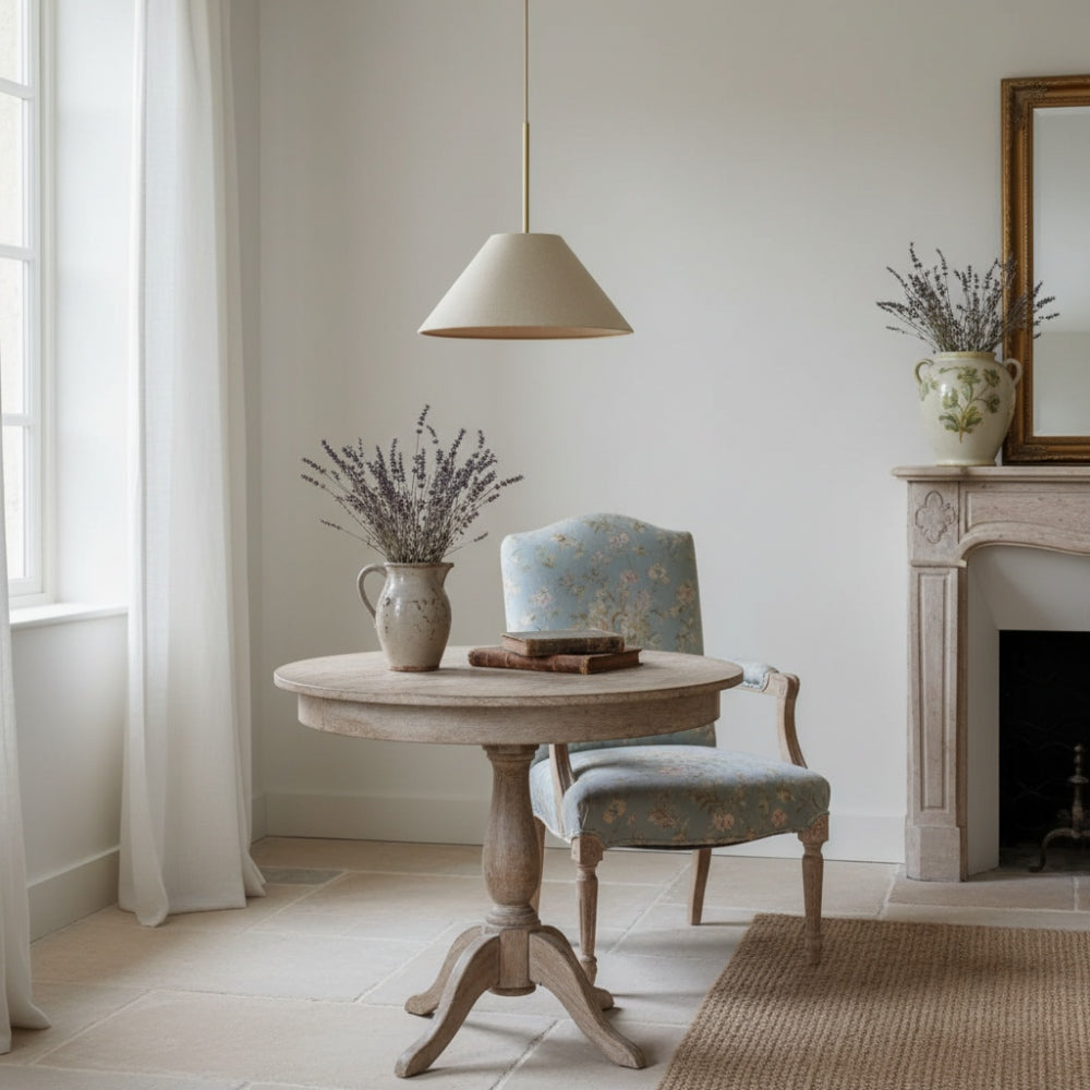 Conica Cone Fabric Pendant Light - Metal Adjustable Lamp for Bedroom