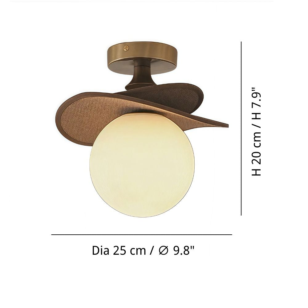 Raffia Petal Ceiling Light - Vintage Tiered Rattan Globe Lamp for Aisle